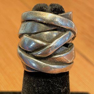 Handcrafted sterling silver "bandage" ring - Mexican modern